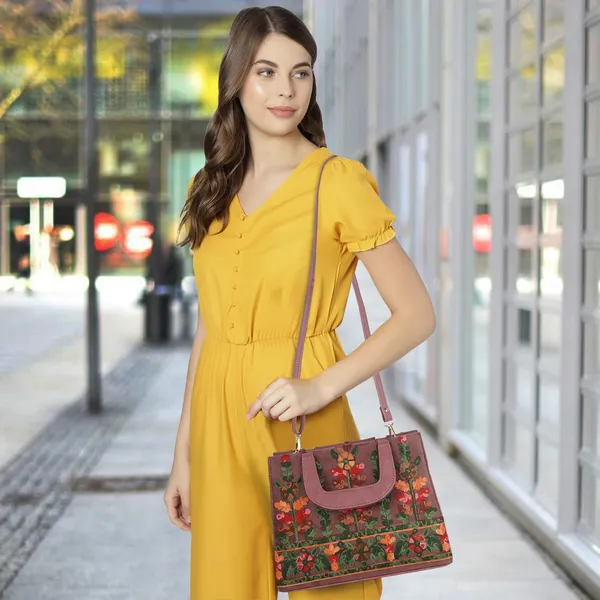 Pink_Welvet_Design_Gorgeous_Embroidery_Stylish_Design_Shoulder_Crossbody_Hobo_Handbag_For_Women