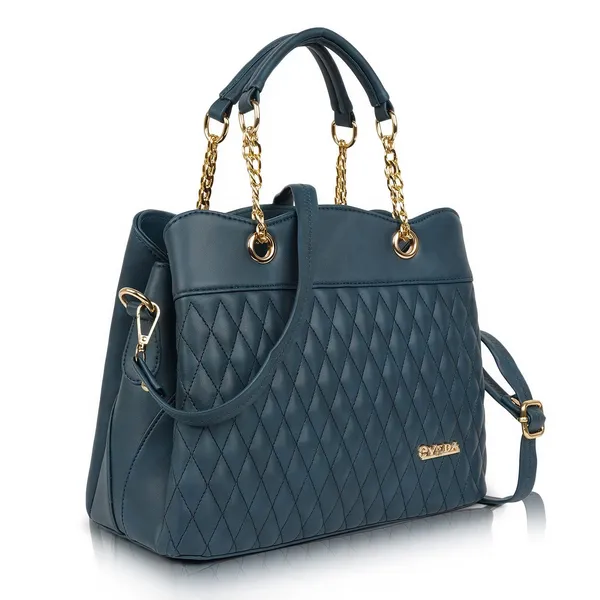 Blue___Vegan_Leather_Classic_Chain_Strap_Top_Handle_Handheld_Shoulder_Crossbody_Water_Resistant_Handbag_For_Women