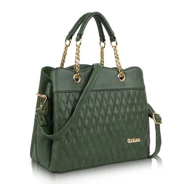 Green___Vegan_Leather_Classic_Chain_Strap_Top_Handle_Handheld_Shoulder_Crossbody_Water_Resistant_Handbag_For_Women