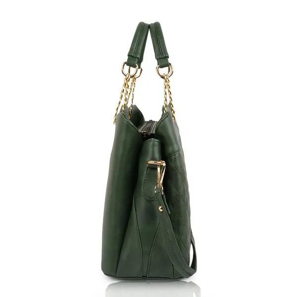 Green___Vegan_Leather_Classic_Chain_Strap_Top_Handle_Handheld_Shoulder_Crossbody_Water_Resistant_Handbag_For_Women