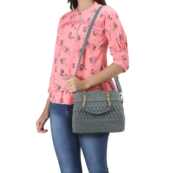 Grey___Vegan_Leather_Classic_Chain_Strap_Top_Handle_Handheld_Shoulder_Crossbody_Water_Resistant_Handbag_For_Women