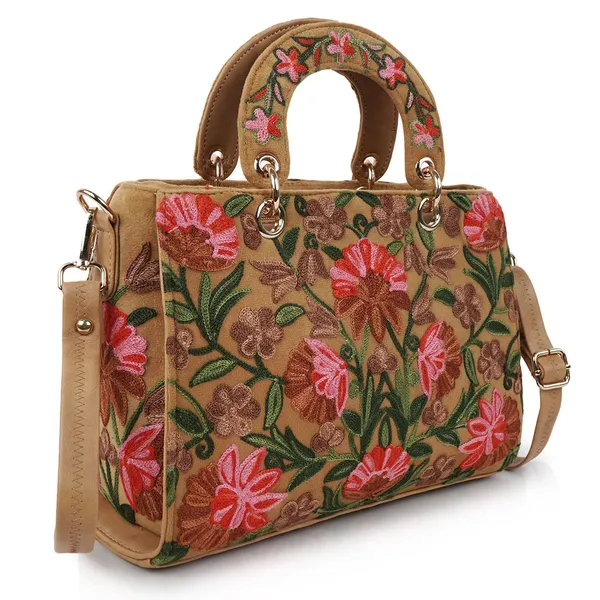 Beige_Leather_Gorgeous_Embroidery_Stylish_Design_Shoulder_Crossbody_Hobo_Handbag_For_Women