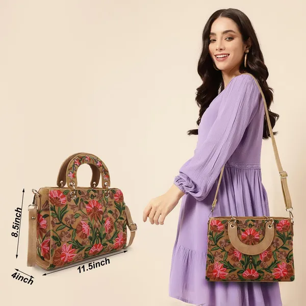 Beige_Leather_Gorgeous_Embroidery_Stylish_Design_Shoulder_Crossbody_Hobo_Handbag_For_Women