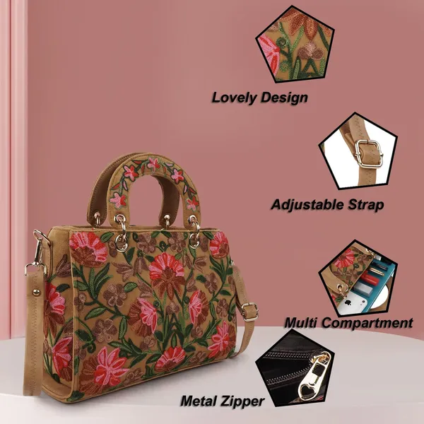 Beige_Leather_Gorgeous_Embroidery_Stylish_Design_Shoulder_Crossbody_Hobo_Handbag_For_Women