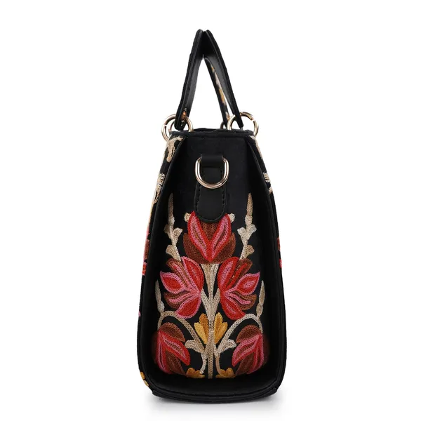Black_Leather_Gorgeous_Embroidery_Stylish_Design_Shoulder_Crossbody_Hobo_Handbag_For_Women