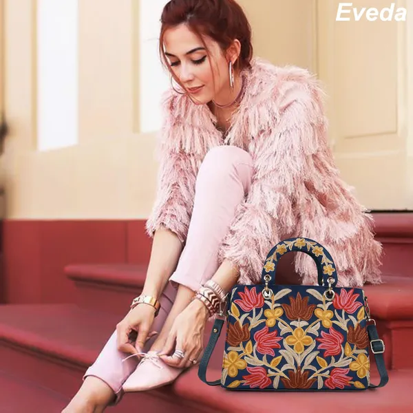 Blue___Leather_Gorgeous_Embroidery_Stylish_Design_Shoulder_Crossbody_Hobo_Handbag_For_Women
