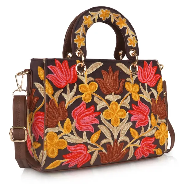 Brown_Leather_Gorgeous_Embroidery_Stylish_Design_Shoulder_Crossbody_Hobo_Handbag_For_Women