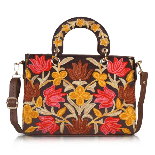 Brown_Leather_Gorgeous_Embroidery_Stylish_Design_Shoulder_Crossbody_Hobo_Handbag_For_Women