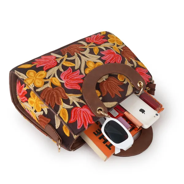 Brown_Leather_Gorgeous_Embroidery_Stylish_Design_Shoulder_Crossbody_Hobo_Handbag_For_Women