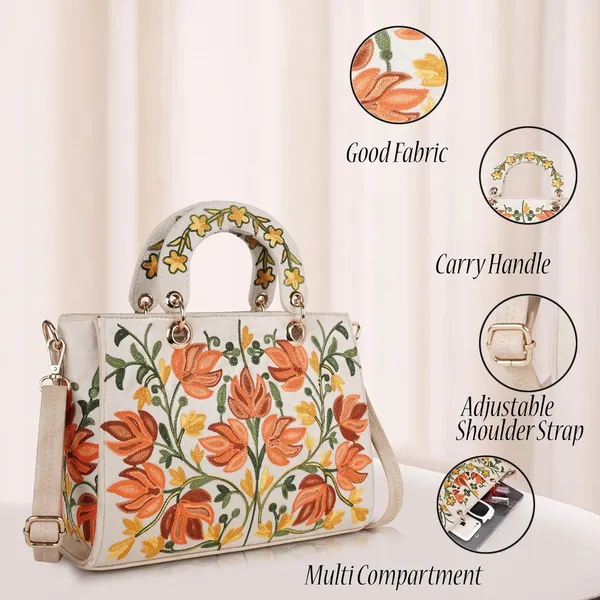 Cream_Leather_Gorgeous_Embroidery_Stylish_Design_Shoulder_Crossbody_Hobo_Handbag_For_Women