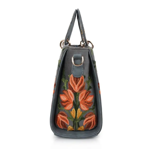 Grey_Leather_Gorgeous_Embroidery_Stylish_Design_Shoulder_Crossbody_Hobo_Handbag_For_Women