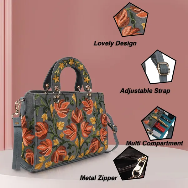 Grey_Leather_Gorgeous_Embroidery_Stylish_Design_Shoulder_Crossbody_Hobo_Handbag_For_Women