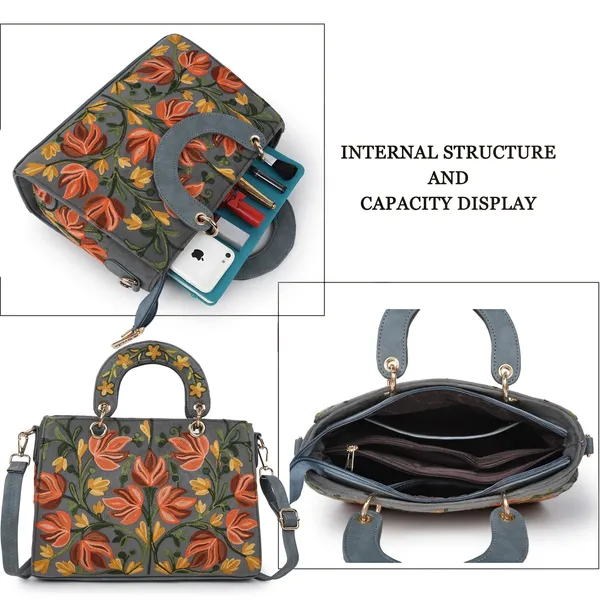Grey_Leather_Gorgeous_Embroidery_Stylish_Design_Shoulder_Crossbody_Hobo_Handbag_For_Women