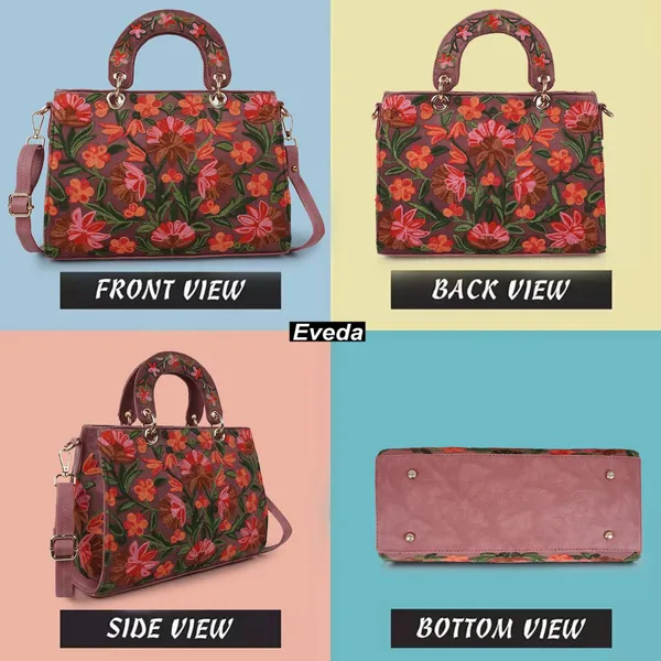 Pink_Leather_Gorgeous_Embroidery_Stylish_Design_Shoulder_Crossbody_Hobo_Handbag_For_Women