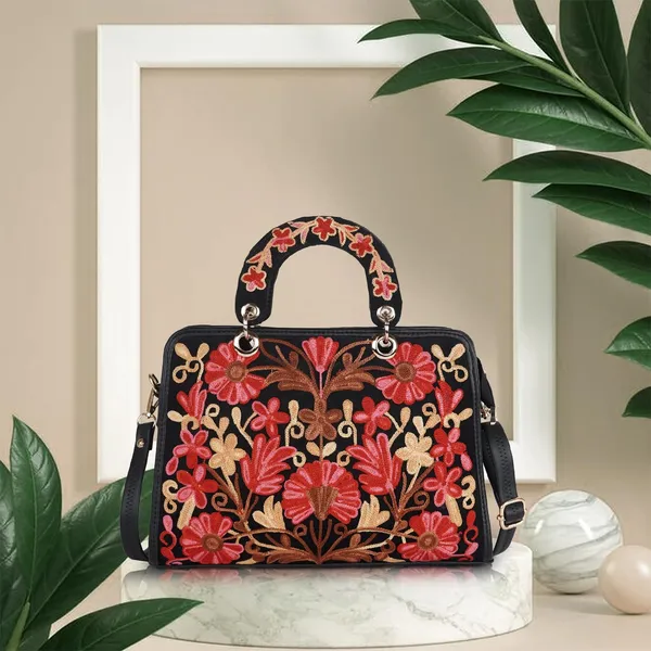 Black___Leather_Classy_Gorgeous_Embroidered_Stylish_Design_Crossbody_Shoulder_Handbag_With_Embroidered_Handle_For_Women