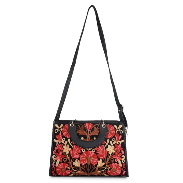 Black___Leather_Classy_Gorgeous_Embroidered_Stylish_Design_Crossbody_Shoulder_Handbag_With_Embroidered_Handle_For_Women