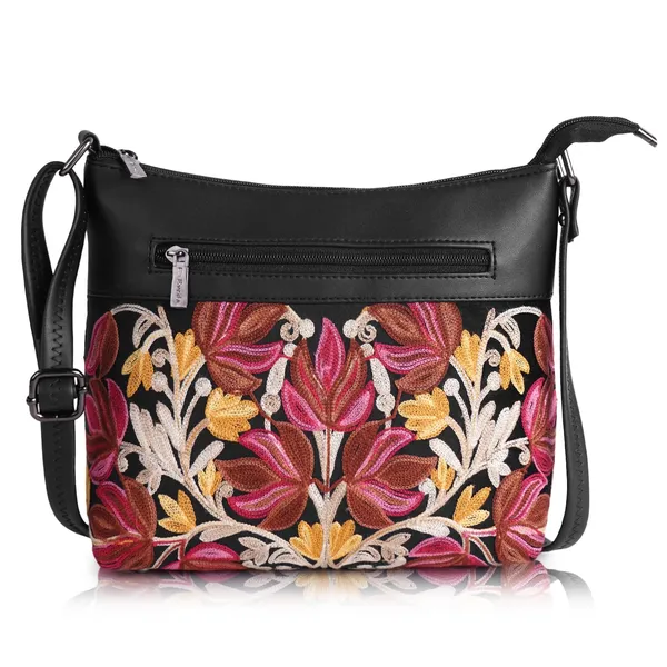 Black_Leather_Gorgeous_Embroidered_Stylish_Design_Shoulder_Crossbody_Side_Sling_Bag_For_Women