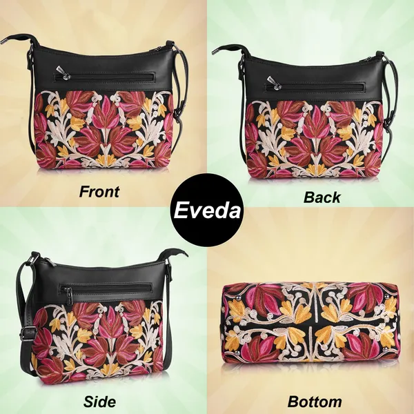 Black_Leather_Gorgeous_Embroidered_Stylish_Design_Shoulder_Crossbody_Side_Sling_Bag_For_Women