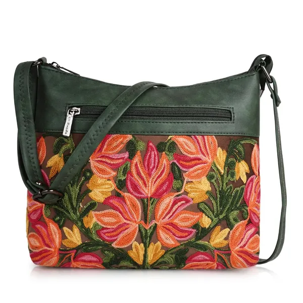 Green_Leather_Gorgeous_Embroidered_Stylish_Design_Shoulder_Crossbody_Side_Sling_Bag_For_Women