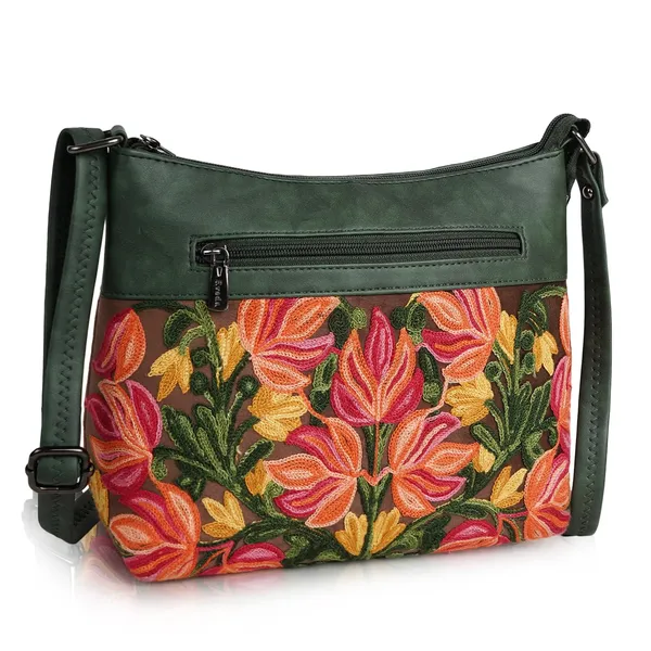 Green_Leather_Gorgeous_Embroidered_Stylish_Design_Shoulder_Crossbody_Side_Sling_Bag_For_Women