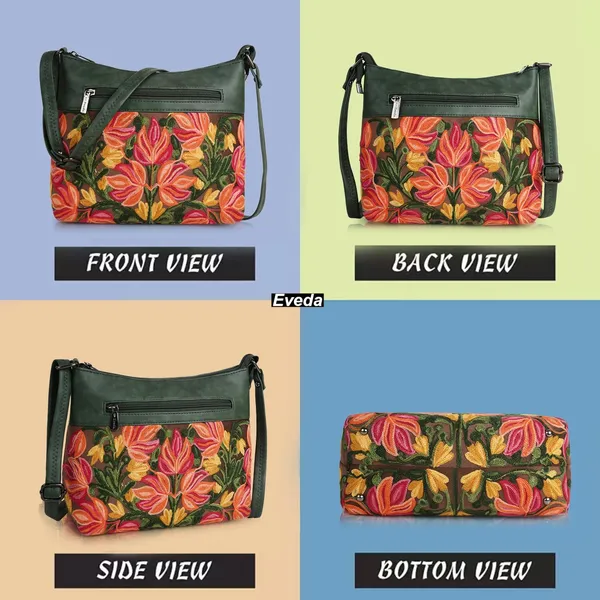Green_Leather_Gorgeous_Embroidered_Stylish_Design_Shoulder_Crossbody_Side_Sling_Bag_For_Women