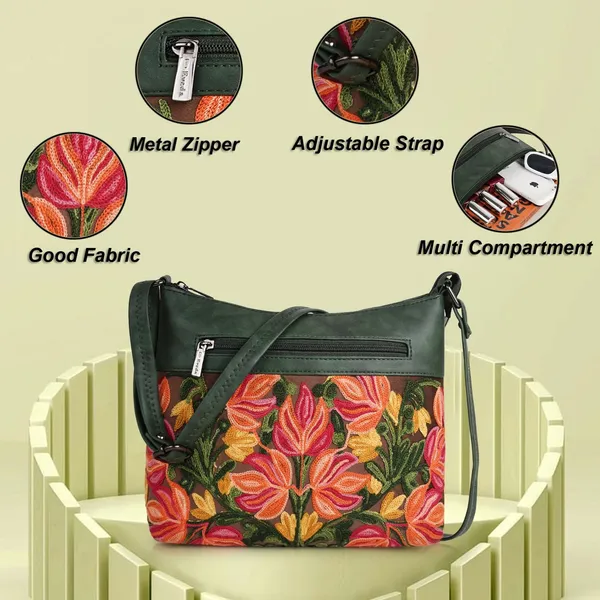 Green_Leather_Gorgeous_Embroidered_Stylish_Design_Shoulder_Crossbody_Side_Sling_Bag_For_Women