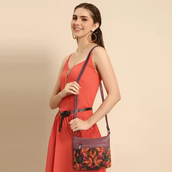 Pink_Leather_Gorgeous_Embroidered_Stylish_Design_Shoulder_Crossbody_Side_Sling_Bag_For_Women