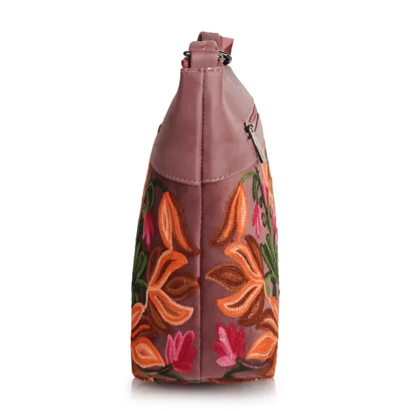 Pink_Leather_Gorgeous_Embroidered_Stylish_Design_Shoulder_Crossbody_Side_Sling_Bag_For_Women