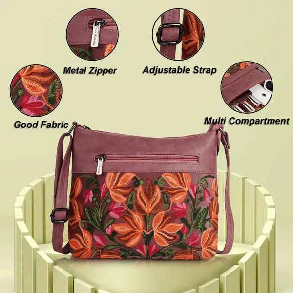 Pink_Leather_Gorgeous_Embroidered_Stylish_Design_Shoulder_Crossbody_Side_Sling_Bag_For_Women