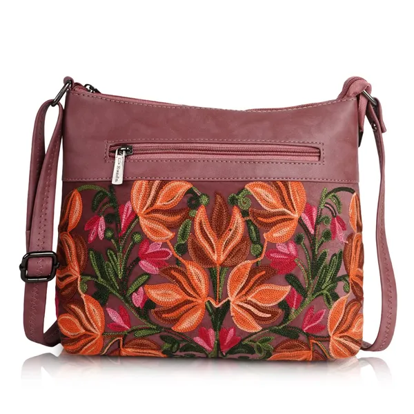 Pink_Leather_Gorgeous_Embroidered_Stylish_Design_Shoulder_Crossbody_Side_Sling_Bag_For_Women