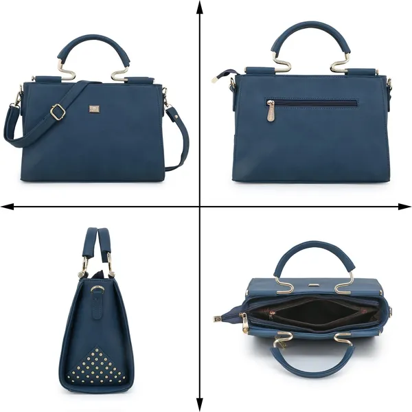 Blue___Leather_Fancy_Medium_Satchel_Crossbody_Bag_Purse_Handbag_For_Women