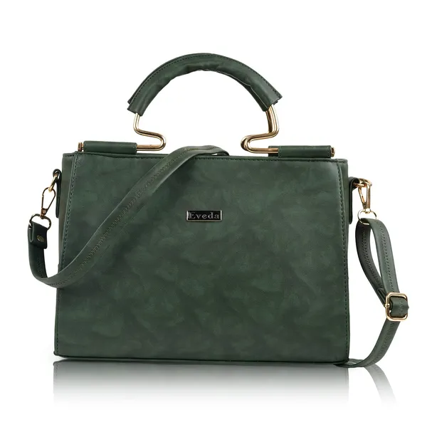 Green___Leather_Fancy_Medium_Satchel_Crossbody_Bag_Purse_Handbag_For_Women