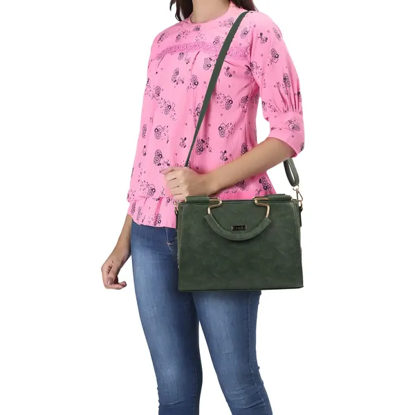 Green___Leather_Fancy_Medium_Satchel_Crossbody_Bag_Purse_Handbag_For_Women