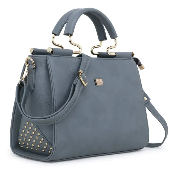 Grey___Leather_Fancy_Medium_Satchel_Crossbody_Bag_Purse_Handbag_For_Women