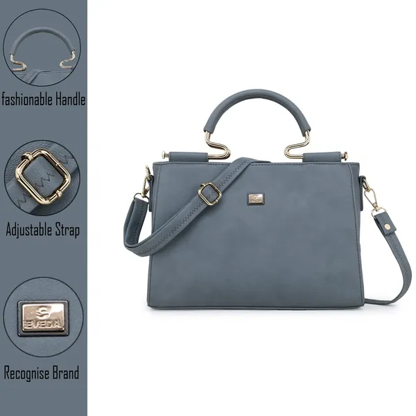 Grey___Leather_Fancy_Medium_Satchel_Crossbody_Bag_Purse_Handbag_For_Women
