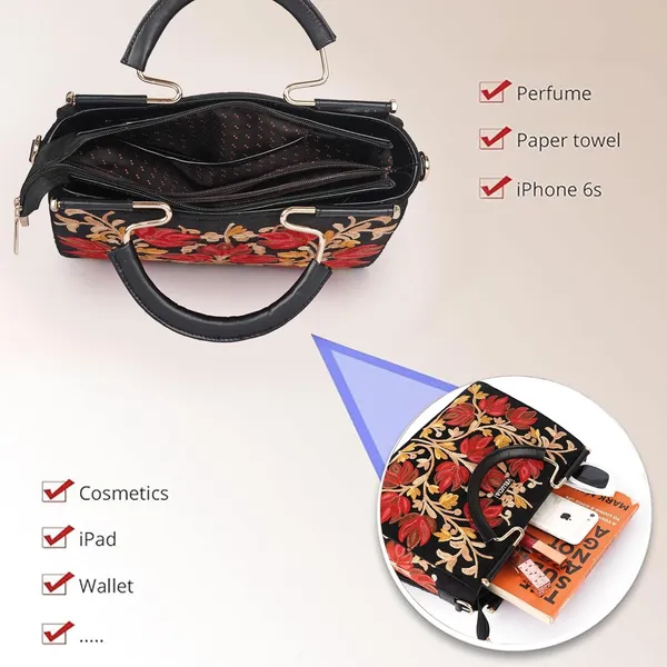VELUCIA_Floral_Embroidered_Handbag,_Floral_Leather_Handle_and_Strap_(Black)
