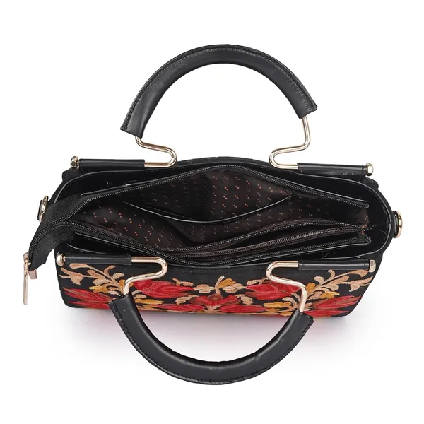 VELUCIA_Floral_Embroidered_Handbag,_Floral_Leather_Handle_and_Strap_(Black)