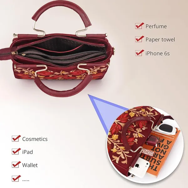 VELUCIA_Floral_Embroidered_Handbag,_Floral_Leather_Handle_and_Strap_(Maroon)