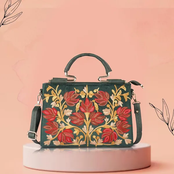 VELUCIA_Floral_Embroidered_Handbag,_Floral_Leather_Handle_and_Strap_(Olive)