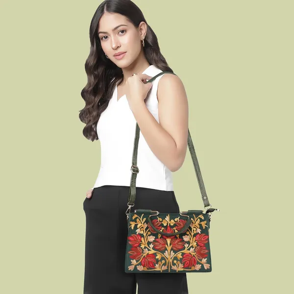 VELUCIA_Floral_Embroidered_Handbag,_Floral_Leather_Handle_and_Strap_(Olive)