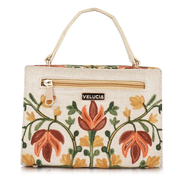 VELUCIA_Floral_Embroidered_Crossbody_Sling_Bag_with_Top_Handle,_Vintage_Style_Canvas_for_Women_(Beige)