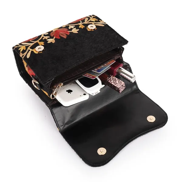 VELUCIA_Floral_Embroidered_Crossbody_Sling_Bag_with_Top_Handle,_Vintage_Style_Canvas_for_Women_(Black)