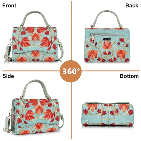 VELUCIA_Floral_Embroidered_Crossbody_Sling_Bag_with_Top_Handle,_Vintage_Style_Canvas_for_Women_(Blue)
