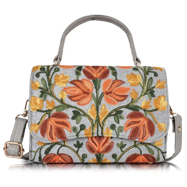 VELUCIA_Floral_Embroidered_Crossbody_Sling_Bag_with_Top_Handle,_Vintage_Style_Canvas_for_Women_(Grey)