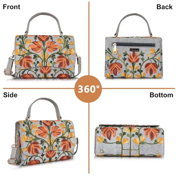 VELUCIA_Floral_Embroidered_Crossbody_Sling_Bag_with_Top_Handle,_Vintage_Style_Canvas_for_Women_(Grey)