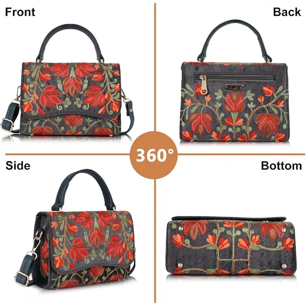 VELUCIA_Floral_Embroidered_Crossbody_Sling_Bag_with_Top_Handle,_Vintage_Style_Canvas_for_Women_(Navy_Blue)