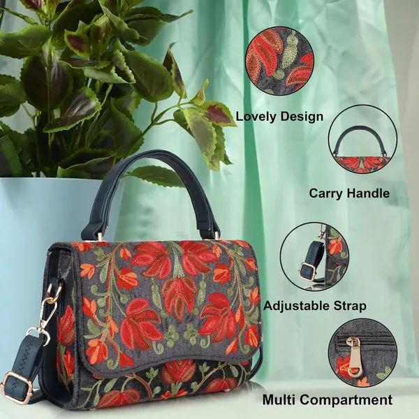 VELUCIA_Floral_Embroidered_Crossbody_Sling_Bag_with_Top_Handle,_Vintage_Style_Canvas_for_Women_(Navy_Blue)