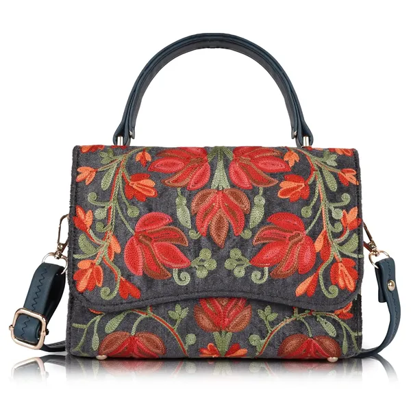 VELUCIA_Floral_Embroidered_Crossbody_Sling_Bag_with_Top_Handle,_Vintage_Style_Canvas_for_Women_(Navy_Blue)