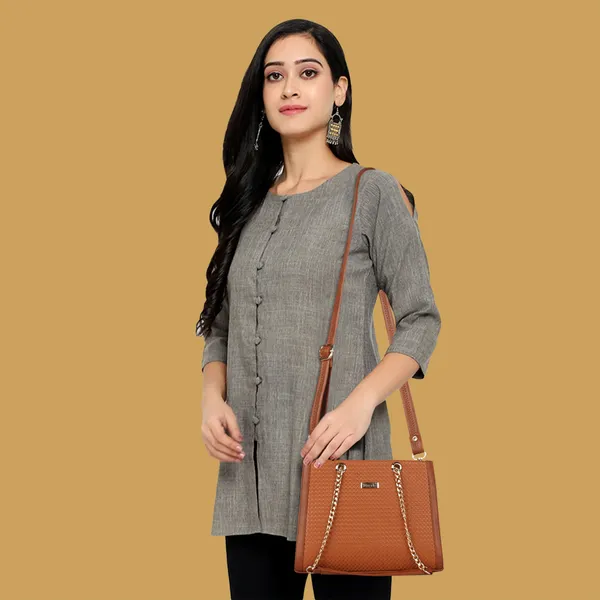 VEDA_Synthetic_Vegan_Leather_Classic_Chain_Strap_Top_Handle_Handheld_Shoulder_Crossbody_Water_Resistant_Handbag_For_Women