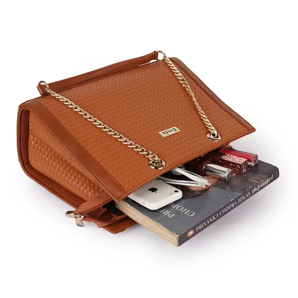 VEDA_Synthetic_Vegan_Leather_Classic_Chain_Strap_Top_Handle_Handheld_Shoulder_Crossbody_Water_Resistant_Handbag_For_Women